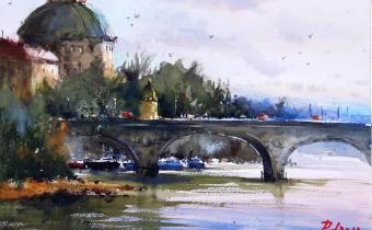 Watercolor by Pomothy László